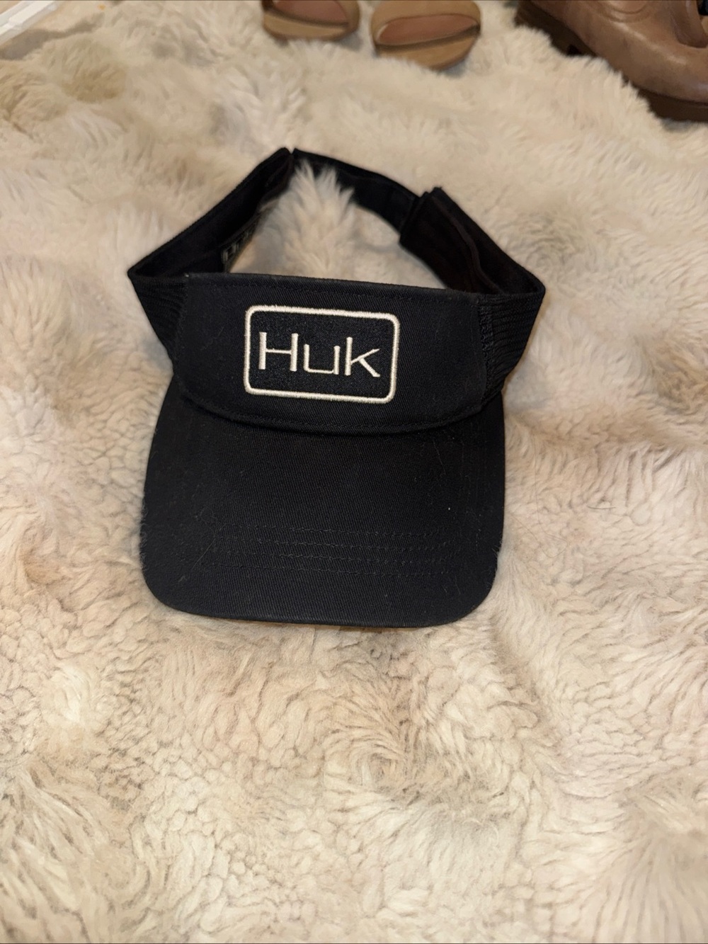 Huk Black Kids Visor with White Logo